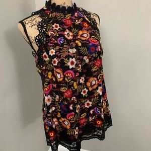 Anthropologie Maeve embroidered shirt